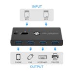 USB Switch, USB 3.0 Switcher 2 Computers Share 4 USB for PC Mouse Keyboard Printer Scanner, USB KVM Switch Selector Compatible with Windows, Mac, Linux - Image 3