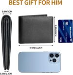 Genuine Leather Mens Wallet, RFID Blocking Bifold Wallet for Men with ID Window, 11 Credit Card Slots (Black) - Image 7