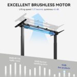 Dual Motor Electric Standing Desk Frame for Home Office Height and Length Adjustable Sit Stand Desk Legs Ergonomic Stand Up Desk Frame with 350lbs Powerful Motor & 3 Memory Settings (Black) - Image 6