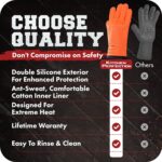 KITCHEN PERFECTION Silicone Smoker Oven Gloves -Extreme Heat Resistant BBQ Gloves -Handle Hot Food Right on Your Smoker Grill Fryer & Pit | Waterproof Oven Mitts |Superior Value Set+3 Bonuses - Image 8