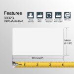 BETCKEY - Compatible DYMO 30323 (2-1/8" x 4") Shipping/Name Badge Labels, Perforated, Compatible with DYMO Labelwriter 450, 4XL, NOT Fit 550 & 5XL [10 Rolls/2400 Labels] - Image 4