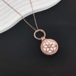 Airtag Necklace for Adults, Metal Jewelry Chain Airtag Holder Necklace for Women Men GPS Tracker Necklace Compatible with Air Tag (Rose Gold) - Image 3