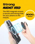 OnTheGrip Compatible with Magsafe Magnetic Cute Glass Heart Design Collapsible Mobile Phone Grip Stand Holder for Smartphone Tablet Cell Phone Accessory (White) - Image 5