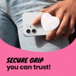 OnTheGrip Compatible with Magsafe Magnetic Cute Glass Heart Design Collapsible Mobile Phone Grip Stand Holder for Smartphone Tablet Cell Phone Accessory (White) - Image 6