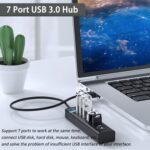 USB Hub 3.0, VIENON 7-Port USB Data Hub Splitter for Laptop, PC, MacBook, Mac Pro, Mac Mini, iMac, Surface Pro and More USB Devices - Image 3