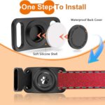 [2 Pack] Waterproof AirTag Dog Collar Holder Case, Silicone Full-Body Protection, Soft Lightweight Stretchable Design for Dog Collars (Black) - Image 3