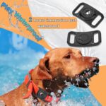 [2 Pack] Waterproof AirTag Dog Collar Holder Case, Silicone Full-Body Protection, Soft Lightweight Stretchable Design for Dog Collars (Black) - Image 5