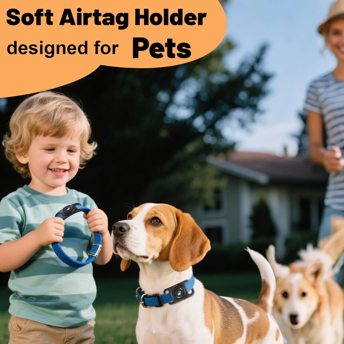 [2 Pack] Waterproof AirTag Dog Collar Holder Case, Silicone Full-Body Protection, Soft Lightweight Stretchable Design for Dog Collars (Black) - Image 8
