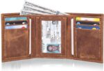 Tri fold Leather Wallet for Men with RFID | Slim Wallets for Men with 1 ID and 6 Credit card slots | Front Pocket Minimalist - Image 3