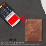 Tri fold Leather Wallet for Men with RFID | Slim Wallets for Men with 1 ID and 6 Credit card slots | Front Pocket Minimalist - Image 5