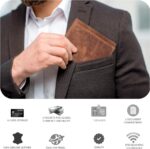 Tri fold Leather Wallet for Men with RFID | Slim Wallets for Men with 1 ID and 6 Credit card slots | Front Pocket Minimalist - Image 8
