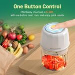 Electric Garlic Chopper, 300ML Portable Cordless Mini Food Processor, Rechargeable Vegetable Chopper Blender for Nuts Chili Onion Minced Meat and Spices BPA-Free(White) - Image 3