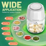 Electric Garlic Chopper, 300ML Portable Cordless Mini Food Processor, Rechargeable Vegetable Chopper Blender for Nuts Chili Onion Minced Meat and Spices BPA-Free(White) - Image 7
