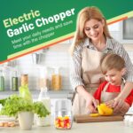 Electric Garlic Chopper, 300ML Portable Cordless Mini Food Processor, Rechargeable Vegetable Chopper Blender for Nuts Chili Onion Minced Meat and Spices BPA-Free(White) - Image 8
