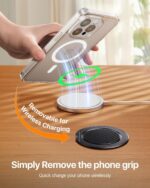 andobil [2025 Ultra-Thin] Magnetic Phone Grip for MagSafe [360° Rotate] Phone Ring Holder & Kickstand, Compatible with MagSafe Accessories iPhone 16 Pro Max/Plus iPhone 15/14/13/12, One-Hand Grip - Image 7