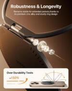 andobil [2025 Ultra-Thin] Magnetic Phone Grip for MagSafe [360° Rotate] Phone Ring Holder & Kickstand, Compatible with MagSafe Accessories iPhone 16 Pro Max/Plus iPhone 15/14/13/12, One-Hand Grip - Image 8