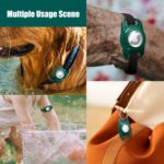 Not Afraid of Water Leather Breakaway Airtag Cat Collar with Bells, for Apple Airtag Cat Tracker, Hidden GPS Tracker Holder for Cats, Kittens, Puppies (Green) - Image 4