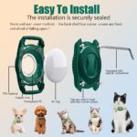 Not Afraid of Water Leather Breakaway Airtag Cat Collar with Bells, for Apple Airtag Cat Tracker, Hidden GPS Tracker Holder for Cats, Kittens, Puppies (Green) - Image 7