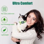 Not Afraid of Water Leather Breakaway Airtag Cat Collar with Bells, for Apple Airtag Cat Tracker, Hidden GPS Tracker Holder for Cats, Kittens, Puppies (Green) - Image 8