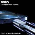 Rolling Square inCharge XL 30 cm - USB-C Cable, Universal Smartphone Cable, Gift for Men, 6-in-1 Universal Charger for Smartphones, Technical Gadget, Yellow, Lightning Cable 100W - Image 4