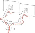 Ergotron – LX Dual Monitor Arm, VESA Desk Mount – for 2 Monitors Up to 27 Inches, 7 to 20 lbs Each – White - Image 4