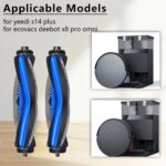 Main Brush Replacement for Ecovacs Deebot X8 Pro Omni, for Yeedi S14 Plus Robot Vacuum Cleaner, X8 Pro Omni Main Brush Accessories 2 Pcs - Image 3