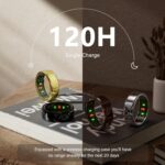 Smart Ring for Women Men- Sleep/Fitness/Stress/Heart Rate Tracker- Menstrual Records - 7 Days Battery Life - Wireless Charging - No APP Subscription - iOS & Android Compatible (Gold, Size 9) - Image 7