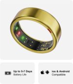 Smart Ring for Women Men- Sleep/Fitness/Stress/Heart Rate Tracker- Menstrual Records - 7 Days Battery Life - Wireless Charging - No APP Subscription - iOS & Android Compatible (Gold, Size 9) - Image 9