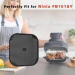 Silicone Splatter Shield for Ninja FN101 Air Fryer, Heat Resistant Silicone Splash Guard Mat for Ninja Crispi Air Fryer, Food-grade Air Fryer Accessories, 2 Pack (Black) - Image 3