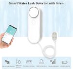 Lancoon WiFi Water Leak Detector with App Alerts Adjustable 100dB Alarm Smart Home Device with 6.5 Feet Detection Line for Basement Bathroom Pool Aquarium - Image 3
