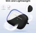 RFUNGUANGO Compatible with airpods pro 2 case (2023/2022/2019), Soft Silicone Protection AirPod Pro Case Cover(USB-C/Lightning Cable) with Cleaner kit&EarTips,Black - Image 4