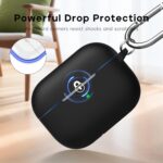 RFUNGUANGO Compatible with airpods pro 2 case (2023/2022/2019), Soft Silicone Protection AirPod Pro Case Cover(USB-C/Lightning Cable) with Cleaner kit&EarTips,Black - Image 5