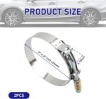 2PCS T Bolt Hose Clamp Adjustable 4"-4.25"(102-110mm),Hose Clamps Stainless Steel with Reinforcement Spring,Heavy Duty Hose Clamps Widely Used for Turbochargers,Hoses,Pipes (4"-4.25"(102-110mm)) - Image 3