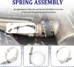 2PCS T Bolt Hose Clamp Adjustable 4"-4.25"(102-110mm),Hose Clamps Stainless Steel with Reinforcement Spring,Heavy Duty Hose Clamps Widely Used for Turbochargers,Hoses,Pipes (4"-4.25"(102-110mm)) - Image 5