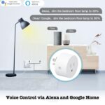 2PCS Smart Dimmer Plug, 2.4GHz WiFi 0-100% Dimmable Smart Plug, Plug in Lamp Dimmer Outlet for Dimmable LED Halogen Incandescent Bulbs, Tuya App Control, Alexa & Google Voice Control - Image 4