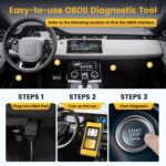 EF18 OBD2 Scanner Professional Car Code Reader OBDII/EOBD/CAN Scan Tool, Check Engine Fault Code/Live Data/Freeze Frame, Car Scanner Diagnostic Tool for All OBDII Vehicles After 1996 - Image 4