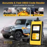 EF18 OBD2 Scanner Professional Car Code Reader OBDII/EOBD/CAN Scan Tool, Check Engine Fault Code/Live Data/Freeze Frame, Car Scanner Diagnostic Tool for All OBDII Vehicles After 1996 - Image 5