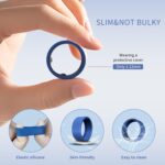 Ring Cover Compatible with Oura Ring, 6 Pack Silicone Ring Protector for Oura Ring Gen3 Working Out, Accessories Men and Women (Clear*3+Purple*3, S (6/7/8/9/10)) - Image 5