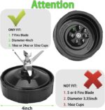 2 Packs Ninja Blender Replacement Parts, 7 Fins Ninja Blender Blade Replacement Compatible with BL480-30 BL482-30 BL490-30 BL640-30 BL642-30 BL682-30 BN401 BN751 BN801 BL2012 NN102 - Image 3