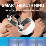 Smart Ring Health Tracker with Free Subscription, Fitness Sleep Heart Rate Blood Oxygen Tracking Ring with Charging Case,Great Gift for Women & Men,Silver - Image 3