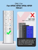 Replacement Remote Control for Dyson HP04 HP05 HP06 HP07 HP09 (Silver) Compatible with Hot+Cool Fans & Air Purifiers - Image 8