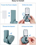 Maxonar Wall Mount, Ech0 P0p Wall Mount Speaker Holder No Screws and Drill Needed Cable Hidden Storage Compatible with Google Nest, Ech0 P0p- Green - Image 7