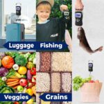 AWS Digital Luggage Scale, Fish Weighing Scale, Hanging Scale 110lb/50kg – Die-Cast Metal Construction, Built-in Tape Measure, Hook & Handle – for Travel, Fishing, Archery, Hunting, Outdoor (Black) - Image 4