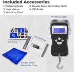 AWS Digital Luggage Scale, Fish Weighing Scale, Hanging Scale 110lb/50kg – Die-Cast Metal Construction, Built-in Tape Measure, Hook & Handle – for Travel, Fishing, Archery, Hunting, Outdoor (Black) - Image 9