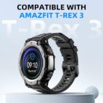 TiMOVO Rugged Sports band Compatible with Amazfit T-Rex 3, Soft Silicone Adjustable watch band for T-Rex 3, with 1 Install Tool - Image 3