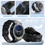 TiMOVO Rugged Sports band Compatible with Amazfit T-Rex 3, Soft Silicone Adjustable watch band for T-Rex 3, with 1 Install Tool - Image 5