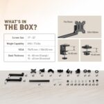 MSI PRO MT81D - Premium Aluminum Dual Monitor Stand Arms, Supports 17-32" & 17.6 lbs per Screen, VESA Compatible, Adjustable Desk Mount, Clamp & Grommet Base, Quick Release Plate - Black - Image 8