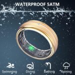 Smart Ring for Women Men - Fitness Ring with Sleep & Step Tracker | Waterproof Health Ring with Heart Rate Monitor, Compatible with iOS & Android, No App Subscription (Gold, 8) - Image 8