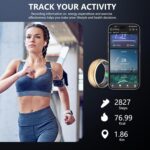Smart Ring for Women Men - Fitness Ring with Sleep & Step Tracker | Waterproof Health Ring with Heart Rate Monitor, Compatible with iOS & Android, No App Subscription (Gold, 8) - Image 9