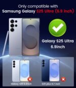 Magnetic for Samsung Galaxy S25 Ultra Case [Compatible with MagSafe][Built-in Camera Lens Protector] Slim Soft Silicone Bumper Shockproof Metallic Luster Phone Shell (Black) - Image 3